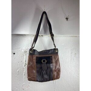 THE SAK BROWN LEATHER CROSSBODY BAG 10 X 10